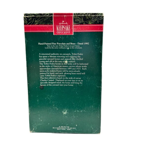 Hallmark Keepsake Ornament 1992 Tobin Fraley Carousel Horse w/ Stand & Box - Picture 4 of 7